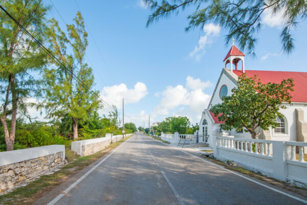 Street in the settlement of Cockburn Harbour on the island of South Caicos