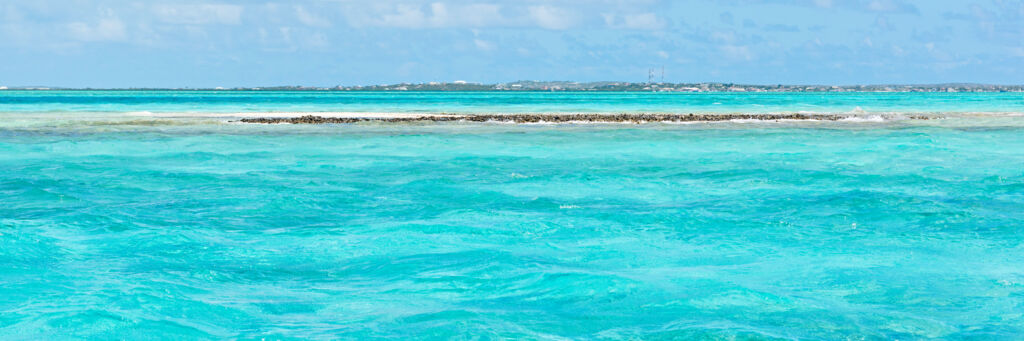 Conch Cay shoal with South Caicos in the background