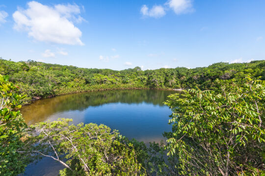 The beautiful Cottage Pond blue hole on North Caicos