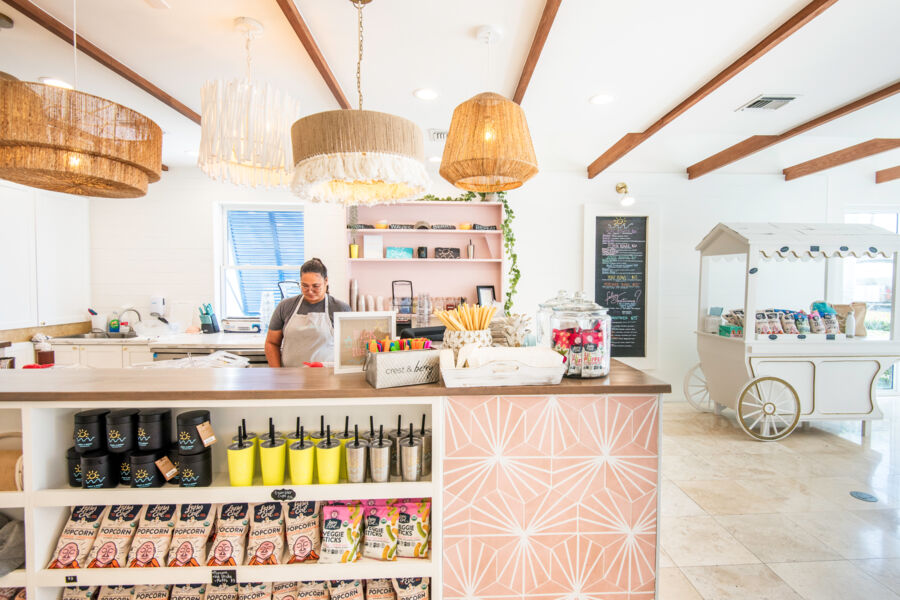 Counter at Crest & Berry café in Grace Bay, Turks and Caicos