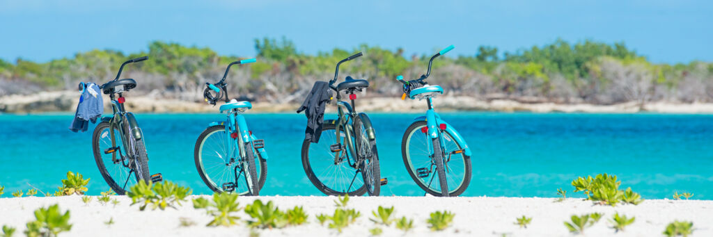 Bicycles at Leeward Beach on Providenciales