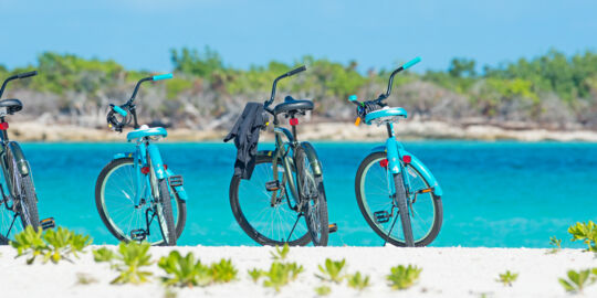 Bicycles at Leeward Beach on Providenciales