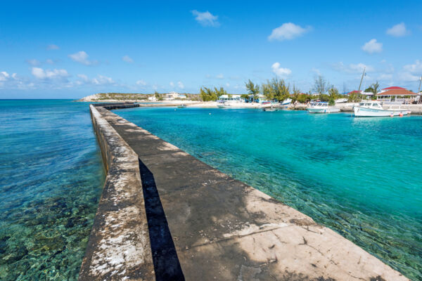 The breakwater at Deane's Dock on Salt Cay