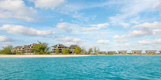 The unfinished resort buildings on Dellis Cay