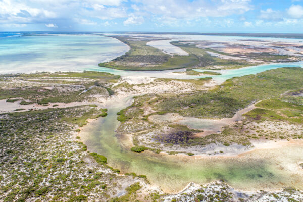 Aerial view of East Bay Islands National Park in Turks and Caicos