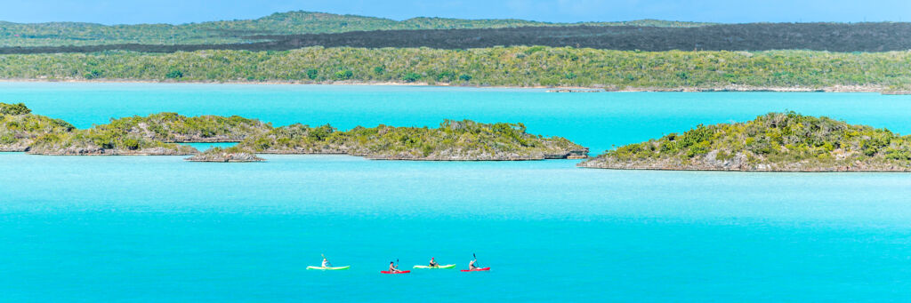 Kayaking eco-tour at Chalk Sound in Turks and Caicos.