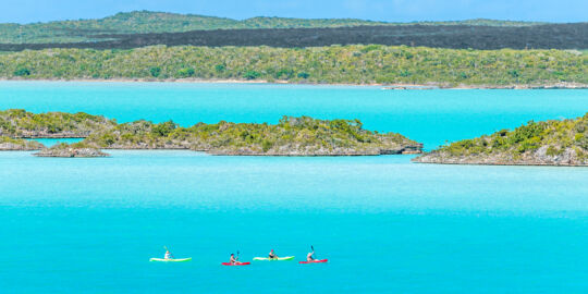 Kayaking eco-tour at Chalk Sound in Turks and Caicos.