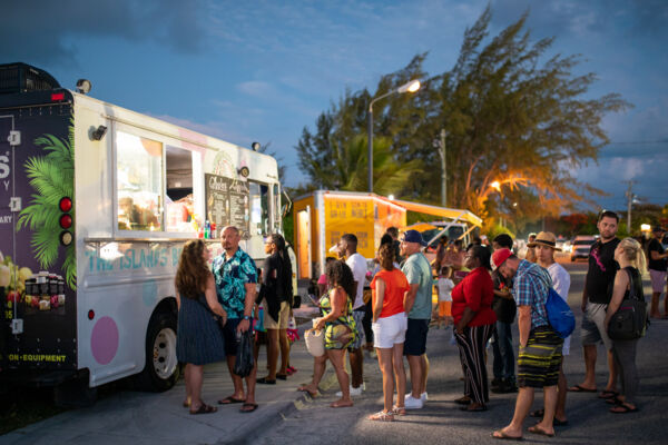 Food trucks at the Thursday Bight Fish Fry in the Turks and Caicos