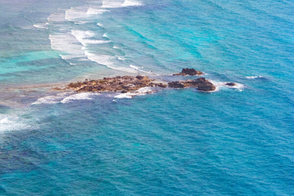 Aerial view of Fish Rock in the Turks and Caicos