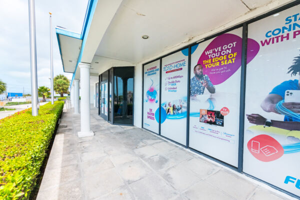 Entrance to the Flow office on Providenciales