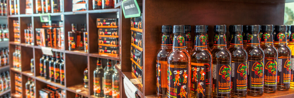 bottles of Bambarra Rum for sale in the Turks and Caicos