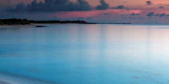 Evening glow at a bay off the west coast of Providenciales in the Turks and Caicos