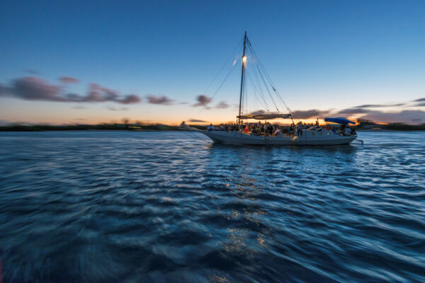 sailboat glowworm cruise at sunset in the Turks and Caicos