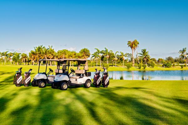 Golf clubs and golf carts in the Turks and Caicos