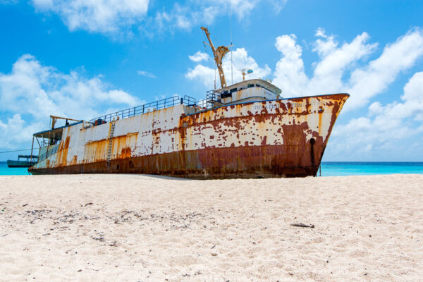 The Mega One Triton wreck on Governor's Beach