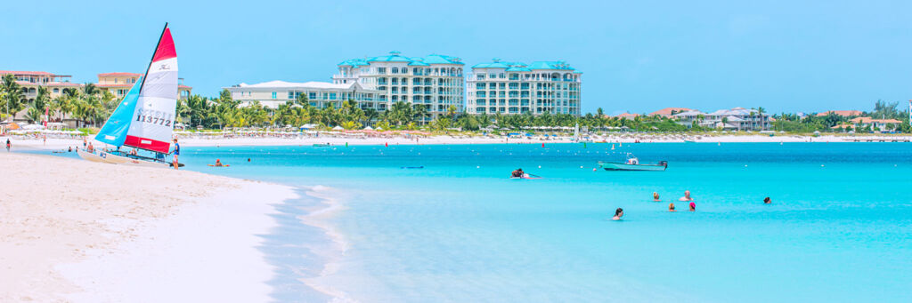 The beautiful Grace Bay in the Turks and Caicos Islands