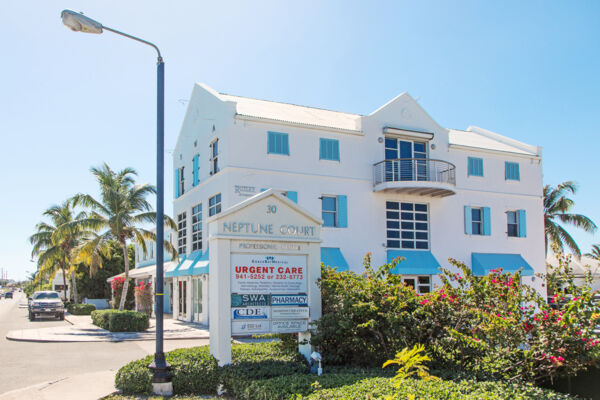 Exterior view of Neptune Plaza in Grace Bay