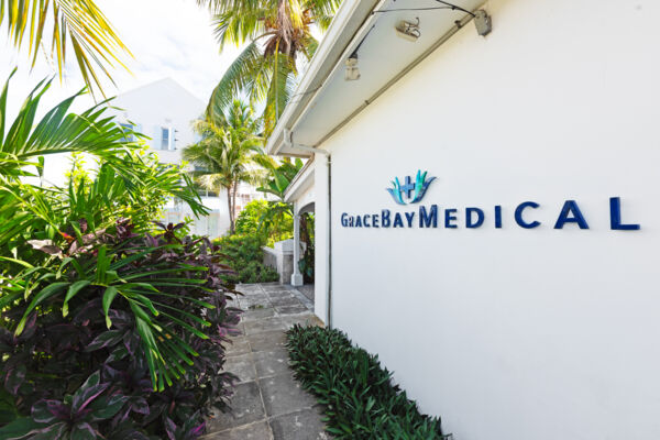 Sign for Grace Bay Medical in Turks and Caicos.