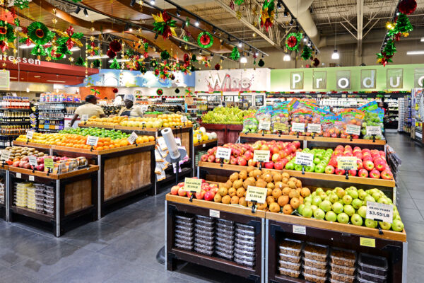 Produce section at Graceway Gourmet supermarket, located in the Turks and Caicos