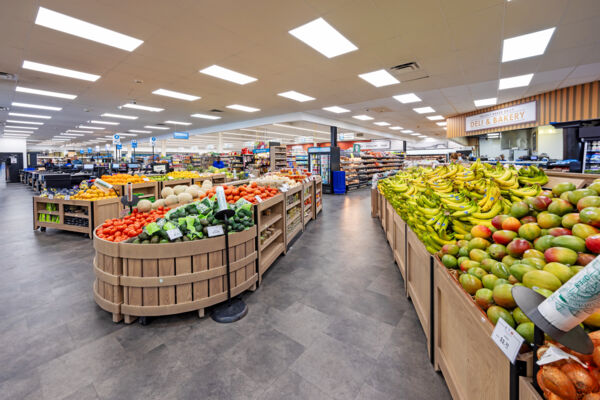 Produce section at Graceway IGA Turks and Caicos.