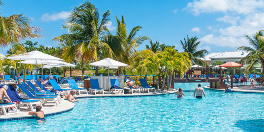 The swimming pool at the Margaritaville at the Grand Turk Cruise Center