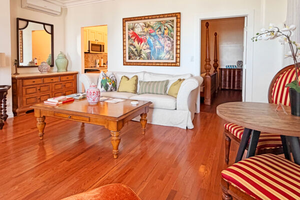 Old-fashioned living area at The Grand Turk Inn.