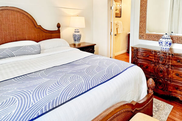 Old-fashioned hotel suite interior.