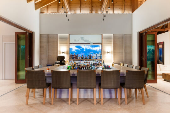 The bar at the Great House Restaurant at Sailrock