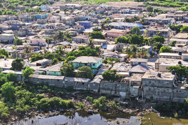 A large informal settlement in Turks and Caicos.