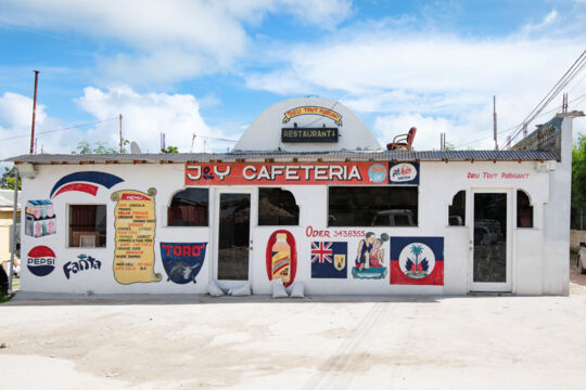 Exterior of a small restaurant in Dook Yard, Turks and Caicos.