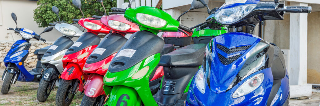 Rental scooters on South Caicos