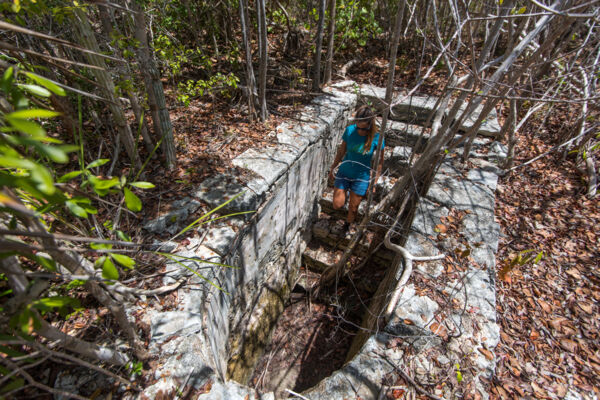 Walk-in well at the Loyalist Haulover Plantation on Middle Caicos