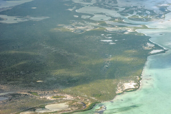 Aerial photo of Hog Cay in the Turks and Caicos