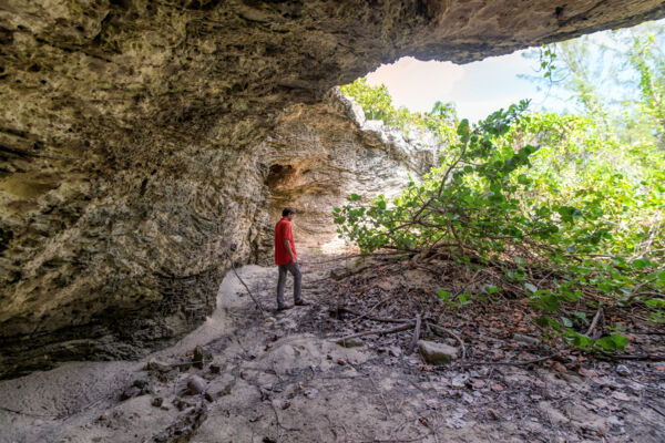 Cave near Hollywood Beach and Pumpkin Bluff on North Caicos