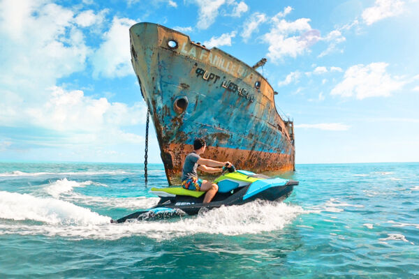 Jet ski at a beach in the Turks and Caicos