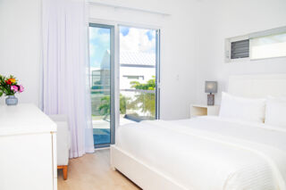 Bright bedroom with patio
