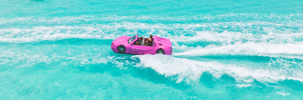 People cruising in a jet car off Providenciales. 