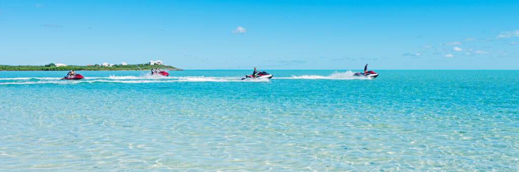 Jet ski tour in the clear water of the Turks and Caicos