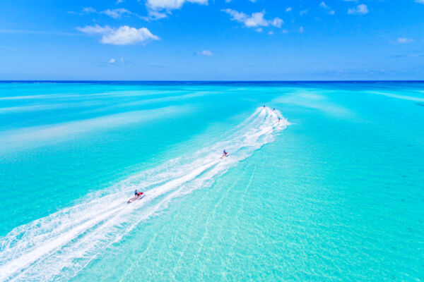 Jet skis at Sandy Point near North Caicos