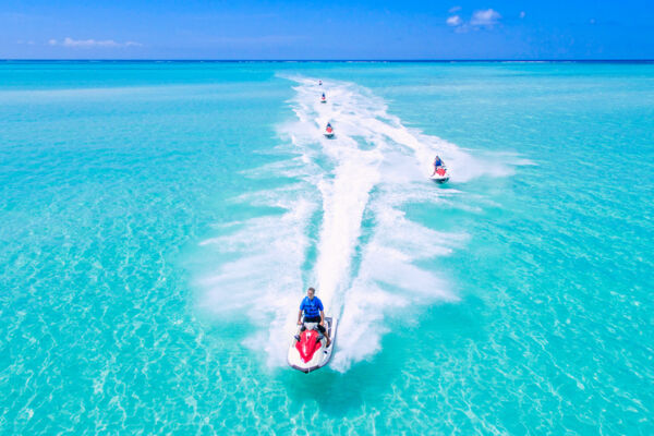 Jet skis at Sandy Point in the Turks and Caicos