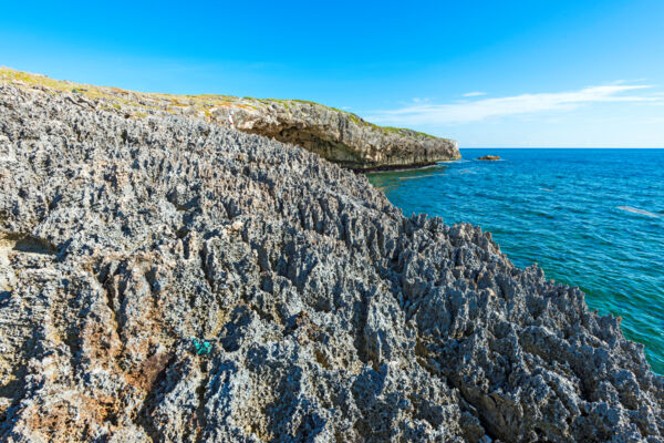 'ironshore' coastline in Turks and Caicos