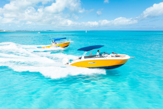 Two boats at Grace Bay