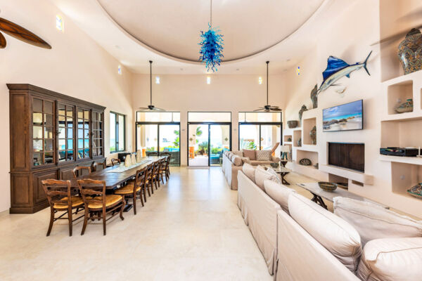 Large sitting room at a luxury villa.