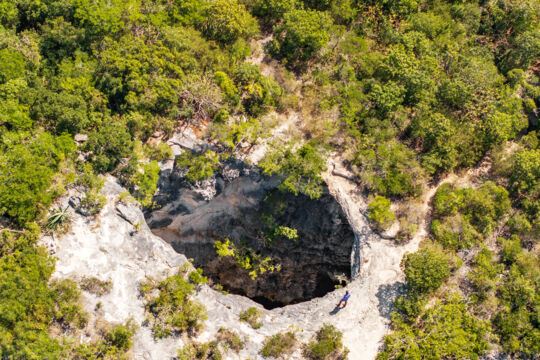 Aerial view of The Hole on Providenciales