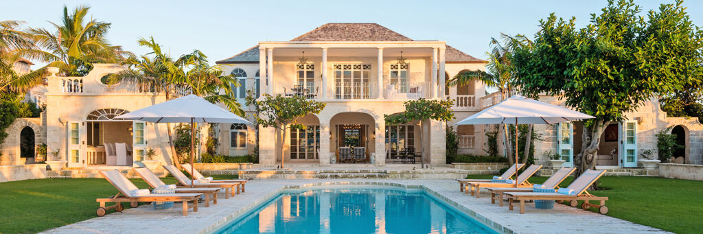 Aerial view of landscaping at Blue Cay Estate in the Turks and Caicos