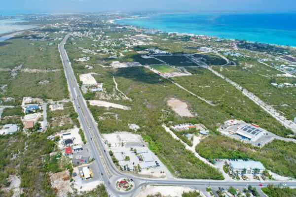 Aerial view of Leeward Highway on Providenciales