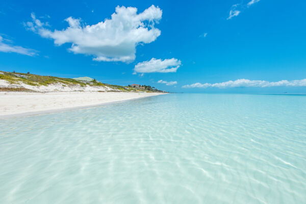 Calm water and villas at Long Bay Beach in the Turks and Caicos