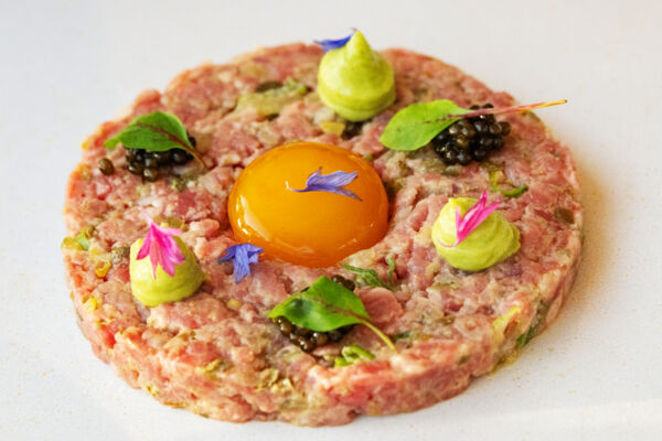 Plate of tartar at a gourmet restaurant in Turks and Caicos.
