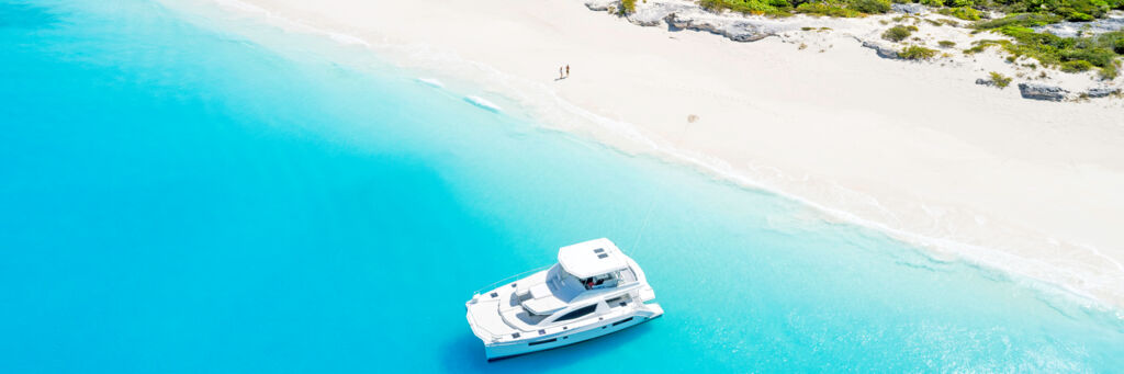 Yacht at Water Cay in the Turks and Caicos