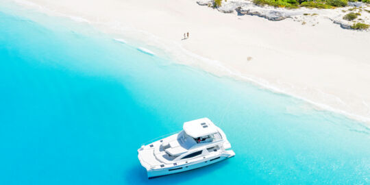 Axopar yacht at Half Moon Bay in the Turks and Caicos